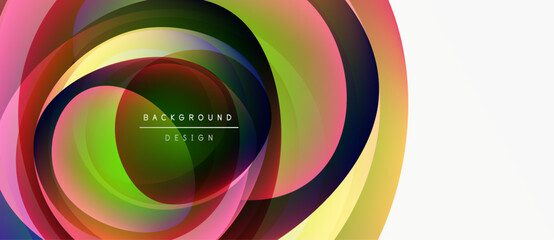 Obraz premium Abstract colorful layers create dynamic circular design. Modern background with vibrant hues, gradients, smooth transitions.