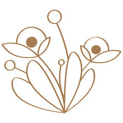 Abstract Botanical Branch Illustration