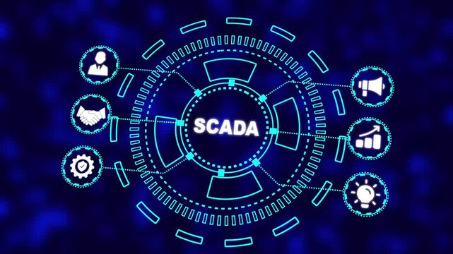 4k abstract background of the world. System Supervisory Control And Data Acquisition technology concept. SCADA - Powered by Adobe