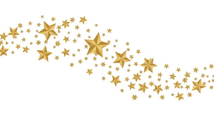 Golden Stars Wave Elegant Festive Decorative Design for Celebrations and Design Elements