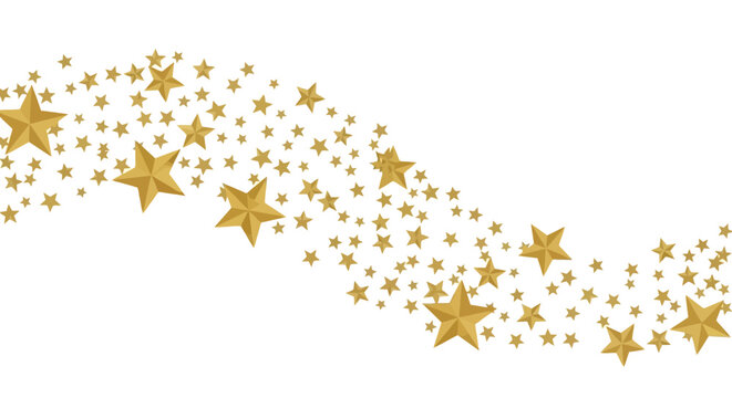 Golden Stars Swirl - Elegant Decorative Elements for Celebrations and Design