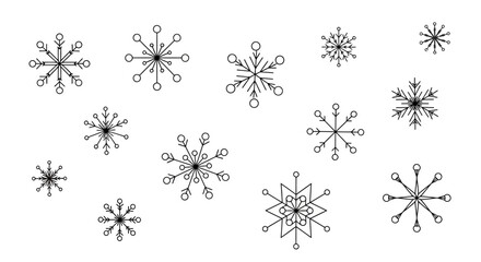 Elegant Snowflake Collection Delicate Winter Vector Art for Creative Designs