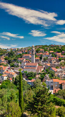 Obraz premium Ložišća Village on Brač Island, Central Dalmatia, Croatia, Scenic Mediterranean Architecture
