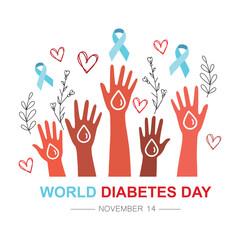 World Diabetes Day 14th November, vector, icon.