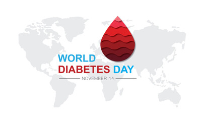 World Diabetes Day 14th November, vector, icon.