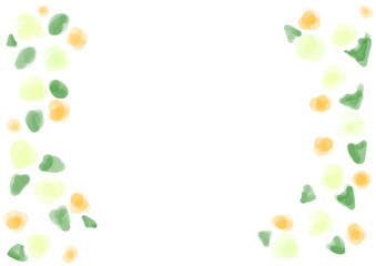 黄色やオレンジの果物や花の可愛いフレームイラスト