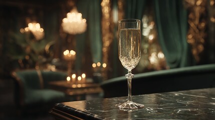 Champagne Flutes Illuminated by Candlelight / キャンドルライトに照らされたシャンパングラス