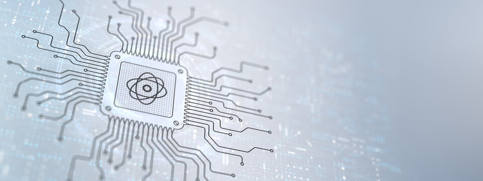 Quantum Computing Revolutionizing Processing Illustrated on a Processor.