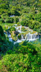 Fototapeta premium Krka National Park Waterfalls, Central Dalmatia, Croatia, Scenic River and Nature