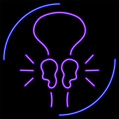 prostatitis neon sign, modern glowing banner design, colorful modern design trends on black background. Vector illustration.