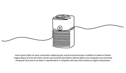 One line of air purifier. Abstract minimal continuous line isolated on white background.