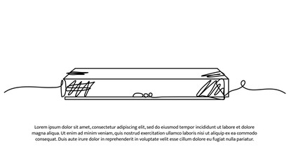 One line of sound bar box. Abstract minimal continuous line isolated on white background.