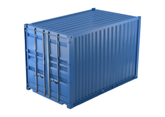 3D, C4D, a blue container isolated on transparent or white background