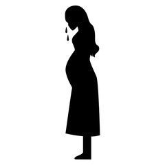 涙を流す妊婦のシルエット_望まない妊娠のイメージ