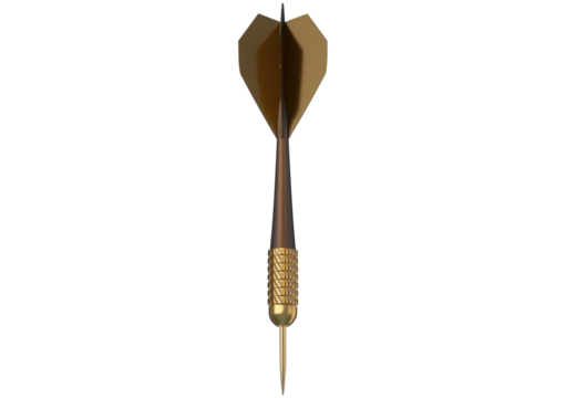 Dart Arrow side view on Isolated on transparent or white background