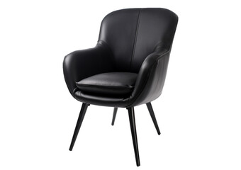 Naklejka premium Black armchair Isolated on transparent or white background