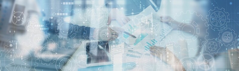 Digital Workflow and Automation Concept Illustrated on Interface.