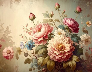 beautiful vintage floral background with copy space
