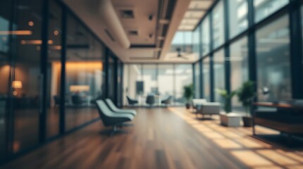 Fototapeta premium Abstract Blur Office Interior with Copy Space Background