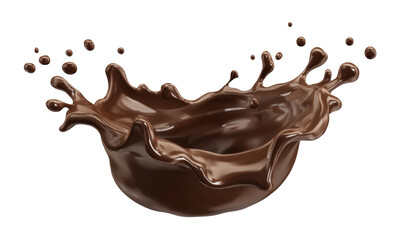 chocolate splash on white background.