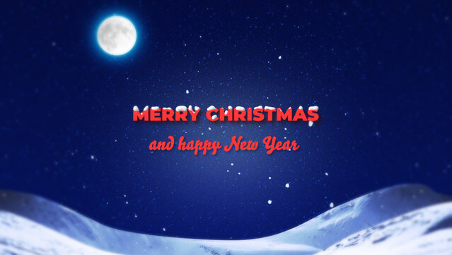 Snowy Mountain Christmas Greeting Wide Title Animation