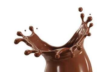chocolate splash isolated on white background.