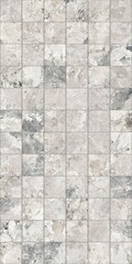 Gray and white marble tile pattern with natural veining and square layout