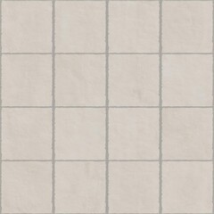 Grid of light gray square tiles with subtle texture and uniform grout lines