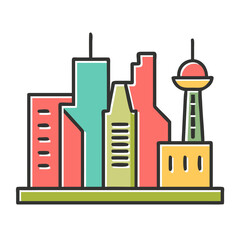 Obraz premium vector illustration of a factory