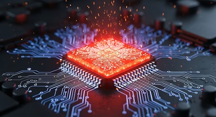 abstract technology background with glowing lights