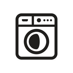 Simple Outline Icon of a Front Loading Washing Machine