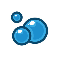 Bright Blue Stylized Water or Soap Bubbles Vector Illustration