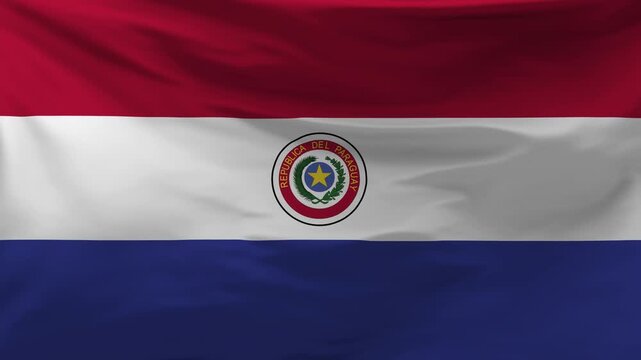 Paraguay flag is waving in the wind.