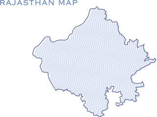 map of Rajasthan state of India illustration on white background