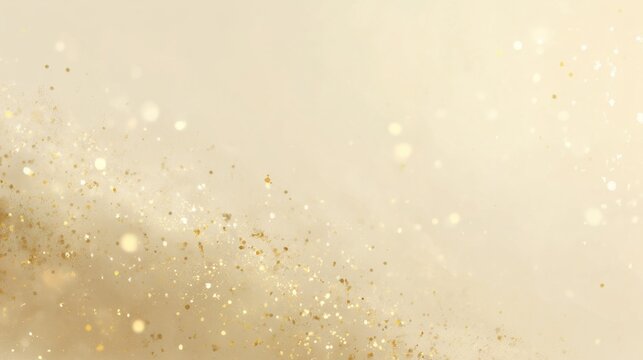Warm champagne gold festive background with soft glowing particles and a smooth elegant finish, ideal for sophisticated seasonal greeting cards or luxury branding visuals.