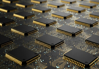 Cutting-edge microchips poised for innovation in the tech industry, promising powerful solutions and advanced technology in a connected digital world