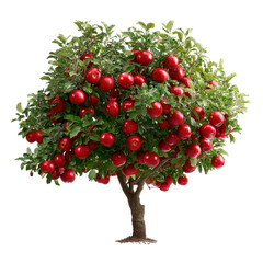 Apple tree with red fruits png orchard png nature png agriculture png harvest png plant png green png juicy png ripe png branch png transparent background image