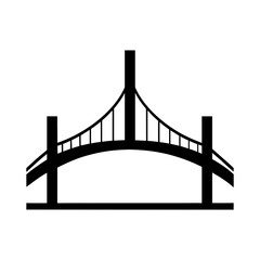 Simple bridge side view silhouette vector clean construction architecture structure icon design