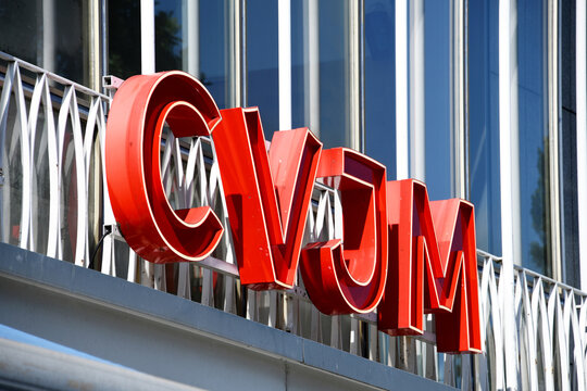 Nuremberg, Bavaria, Germany - July 4, 2025: CVJM logo in Nuremberg, Germany - CVJM stands for Christlicher Verein junger Menschen - YMCA