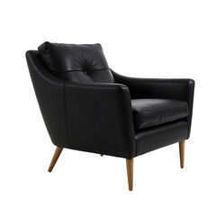 Modern Black Armchair Design with transparent background