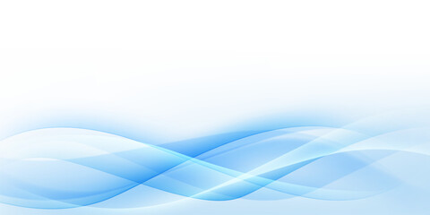 Blue abstract wave background with luxury golden elements vector illustration