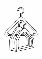 Laundry Hanger Symbol Line Art Style