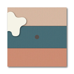 Abstract Minimalist Color Block Background with Horizontal Stripes, Organic Shape, and Earthy Muted Colors