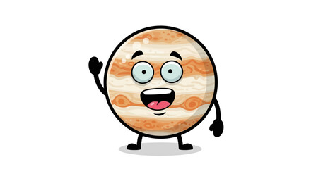 Cartoon Jupiter waving hello