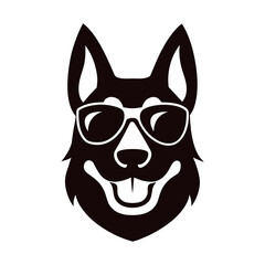 German shepherd dog head minimal vector art Illustration