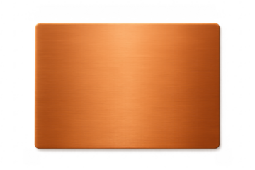 Brushed copper metal plate with rounded corners