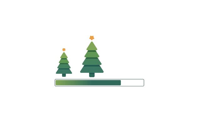 christmas 2026 loading bar or progress bar animation on white background