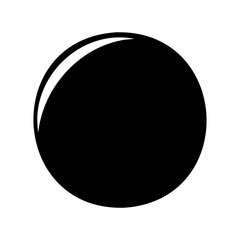 A solitary black sphere with a white highlight casting on the side