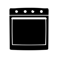 Obraz premium Black and white illustration of a modern style kitchen oven appliance