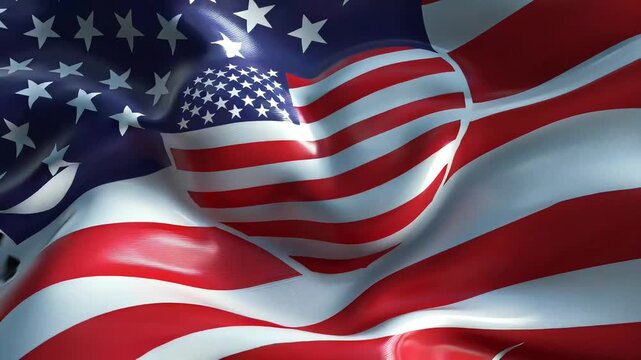 American flag waving heart shape